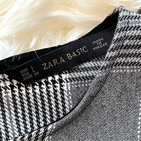 Zara Women’s Sleeveless Tweed Plaid Top Blouse Size Large - Picture 6 of 7